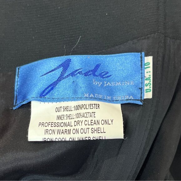 Jade By Jasmine Black Beaded Long 2Pcs Set Evening Dress With Sheer Jacket Sz 16 - Picture 6 of 8